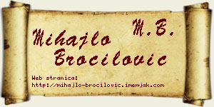 Mihajlo Broćilović vizit kartica